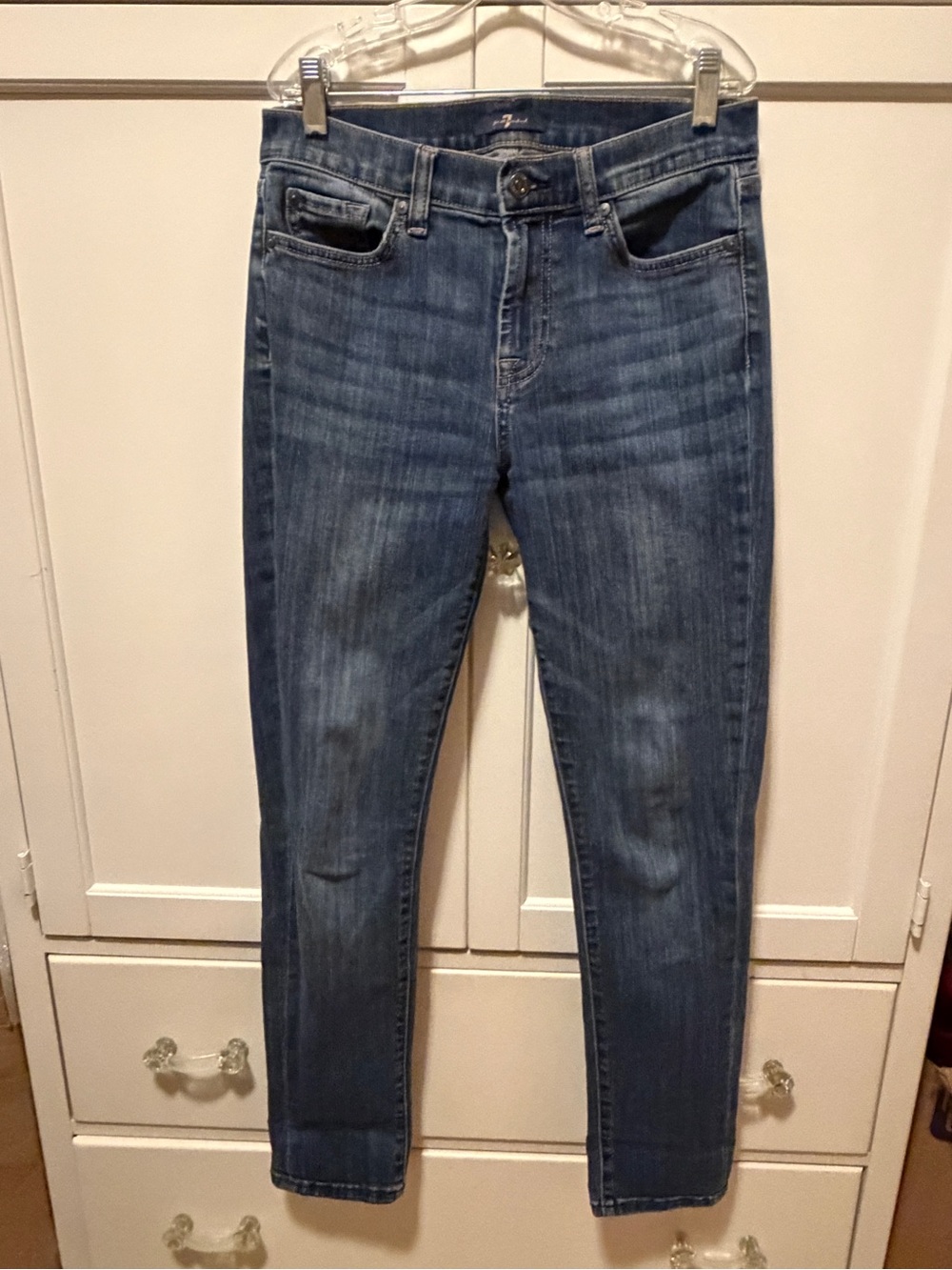 7 For All Mankind Roxanne Ankle Women's Jeans in Medium Blue Wash 28